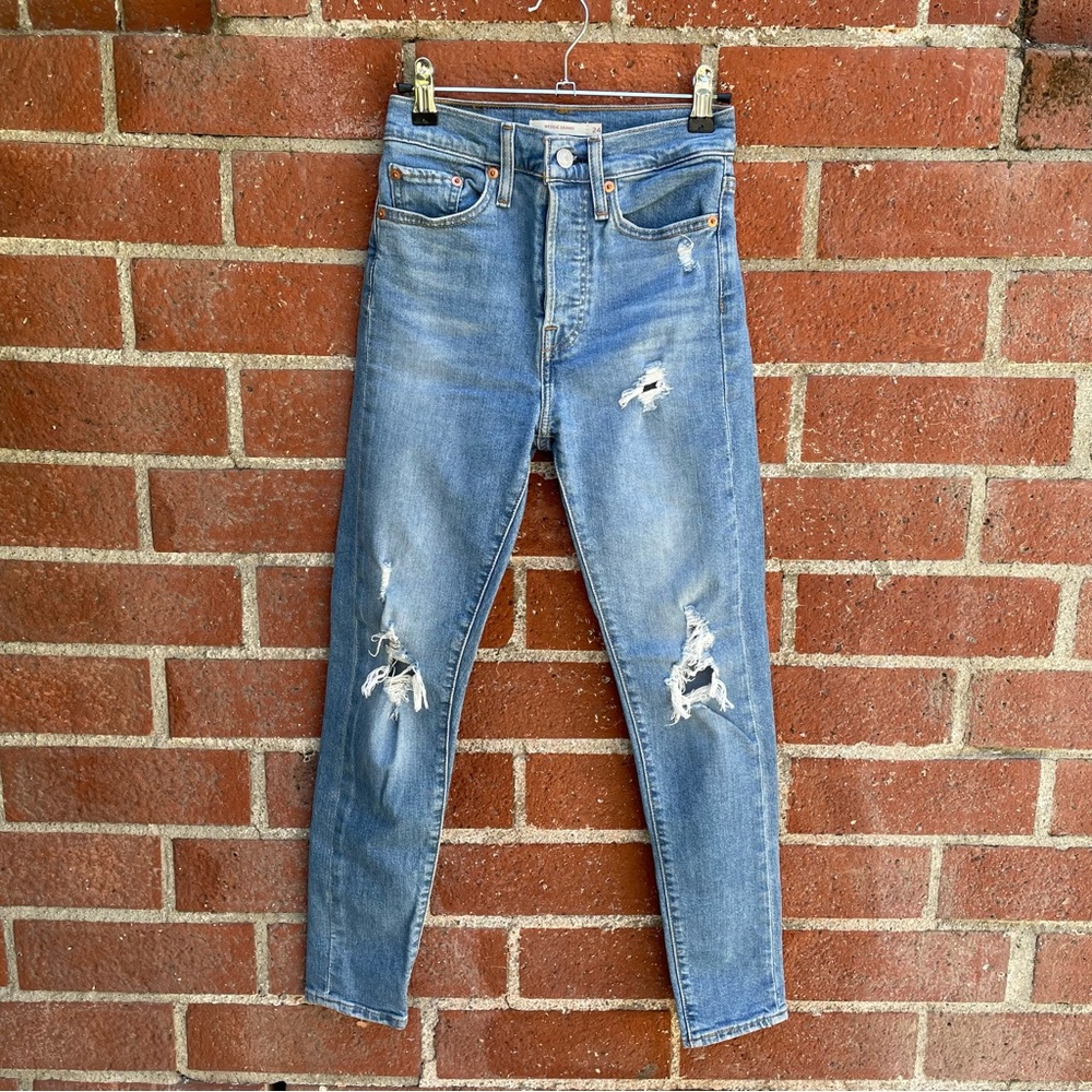 Levi's Light Blue Distressed Skinny Jeans